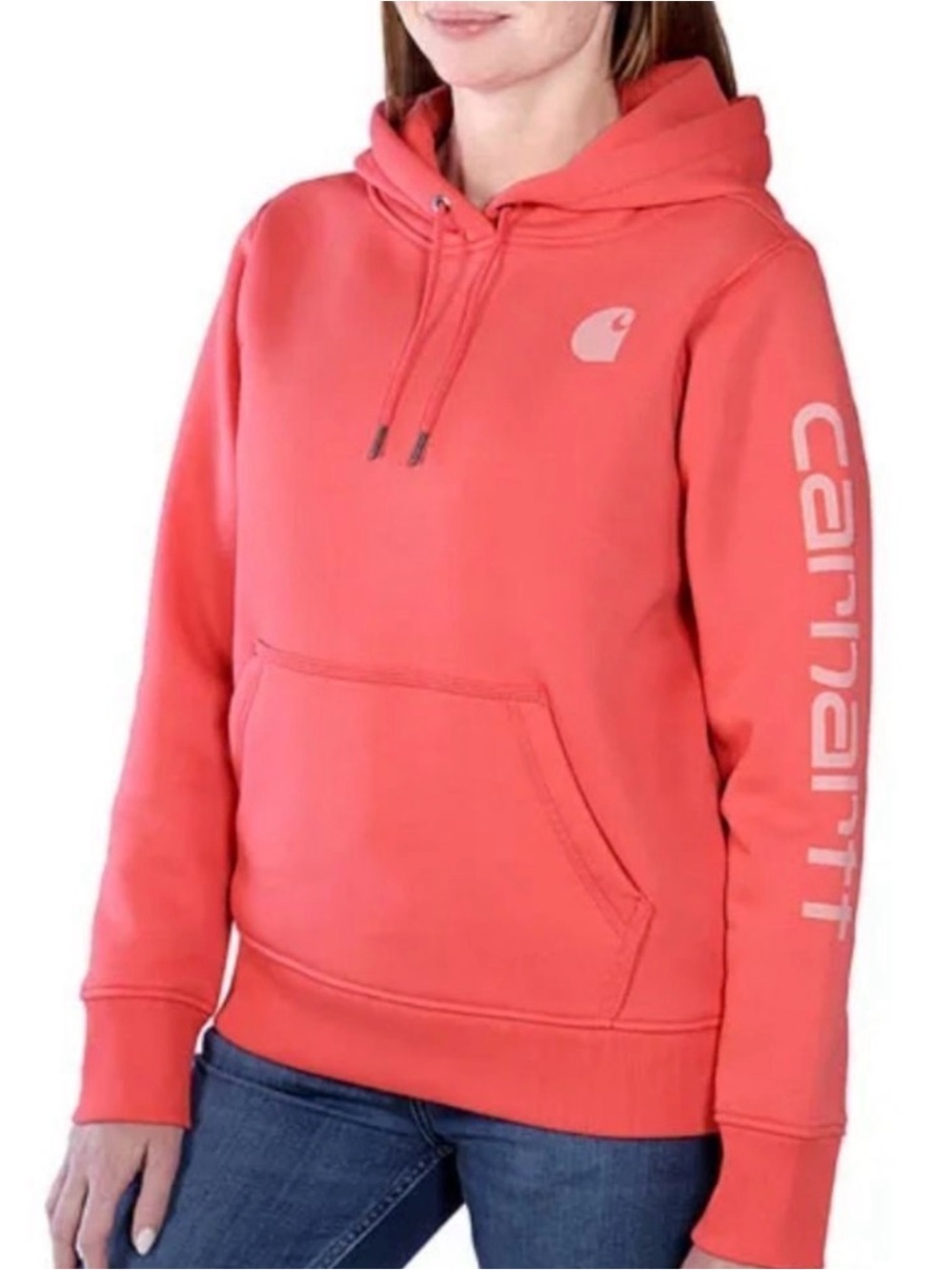 Carhartt Women’s Hooded Pullover Sweatshirt - Coral Medium NWT